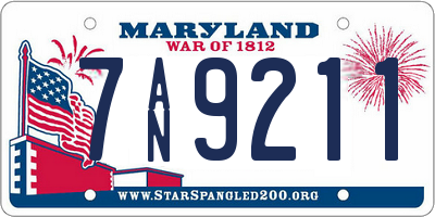 MD license plate 7AN9211