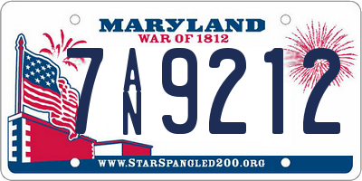 MD license plate 7AN9212