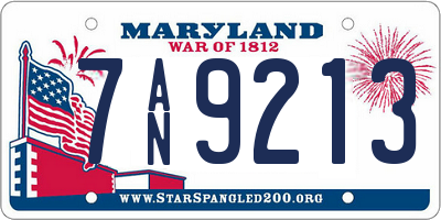 MD license plate 7AN9213