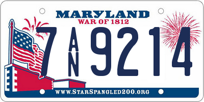 MD license plate 7AN9214
