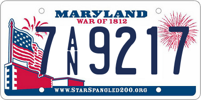 MD license plate 7AN9217