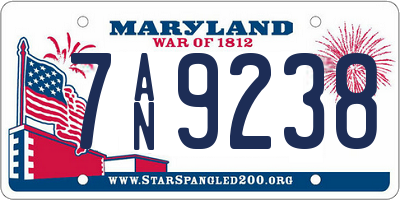 MD license plate 7AN9238