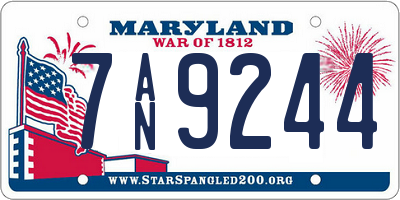 MD license plate 7AN9244