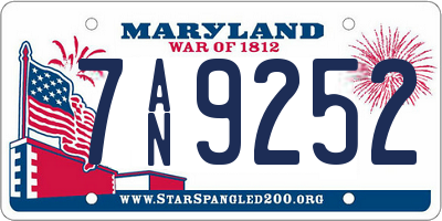 MD license plate 7AN9252