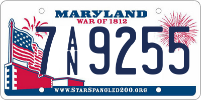 MD license plate 7AN9255