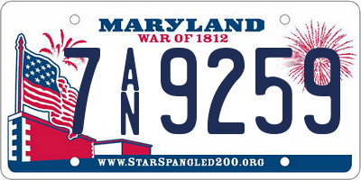 MD license plate 7AN9259