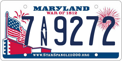 MD license plate 7AN9272