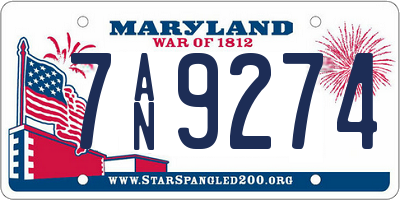 MD license plate 7AN9274