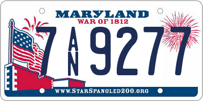 MD license plate 7AN9277