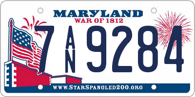 MD license plate 7AN9284
