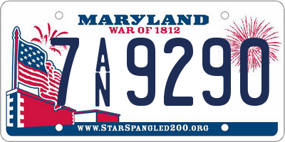MD license plate 7AN9290