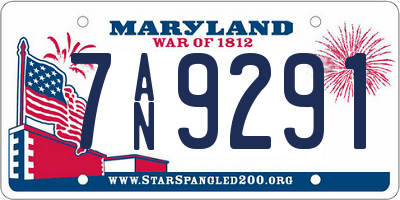MD license plate 7AN9291