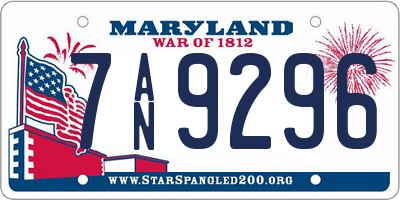 MD license plate 7AN9296