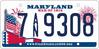 MD license plate 7AN9308
