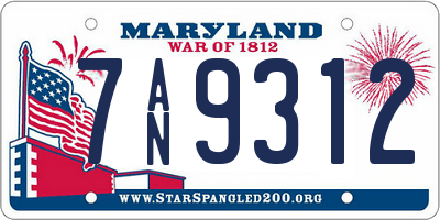 MD license plate 7AN9312