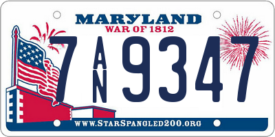 MD license plate 7AN9347