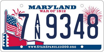 MD license plate 7AN9348