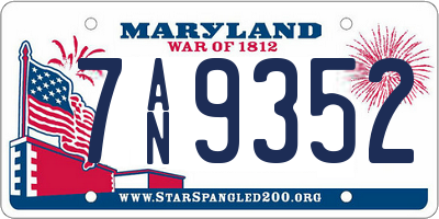 MD license plate 7AN9352