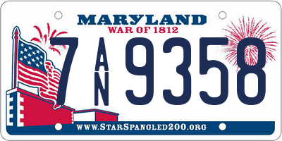 MD license plate 7AN9358