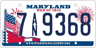 MD license plate 7AN9368