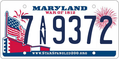 MD license plate 7AN9372