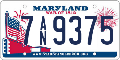 MD license plate 7AN9375