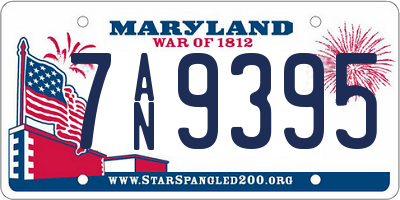 MD license plate 7AN9395