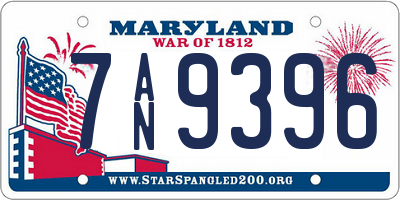 MD license plate 7AN9396