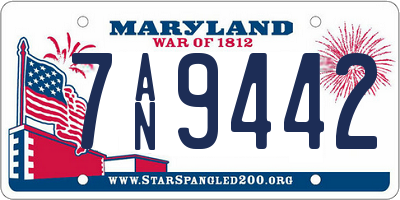 MD license plate 7AN9442