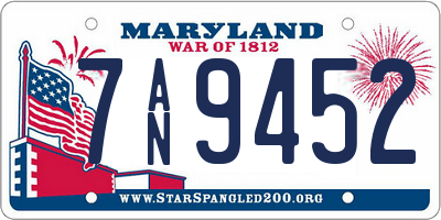 MD license plate 7AN9452