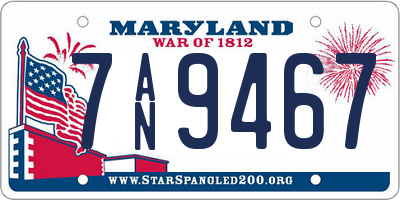 MD license plate 7AN9467