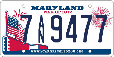MD license plate 7AN9477