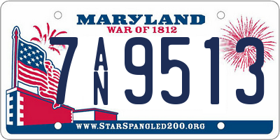 MD license plate 7AN9513