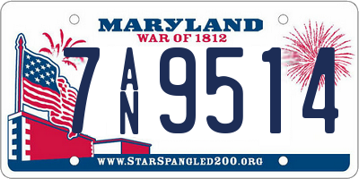 MD license plate 7AN9514
