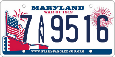 MD license plate 7AN9516