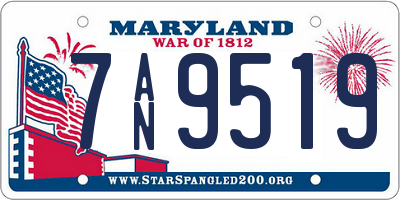 MD license plate 7AN9519