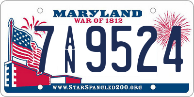 MD license plate 7AN9524