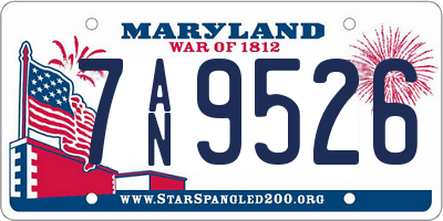 MD license plate 7AN9526