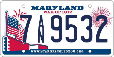 MD license plate 7AN9532