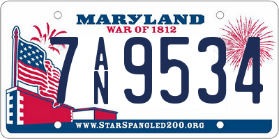 MD license plate 7AN9534