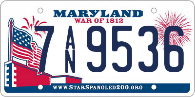 MD license plate 7AN9536