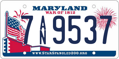 MD license plate 7AN9537