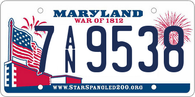 MD license plate 7AN9538