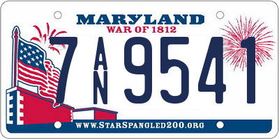 MD license plate 7AN9541