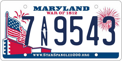 MD license plate 7AN9543