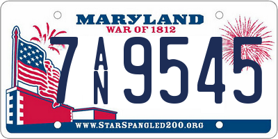 MD license plate 7AN9545