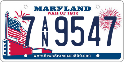 MD license plate 7AN9547