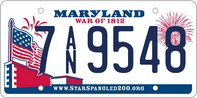 MD license plate 7AN9548