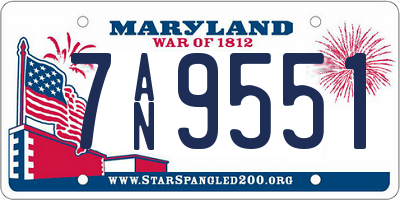 MD license plate 7AN9551