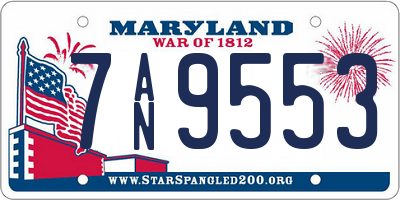 MD license plate 7AN9553